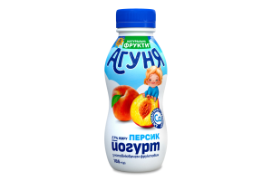 Йогурт 2.7% для дітей від 8міс з наповнювачем фруктовим Персик Агуня п/пл 185г