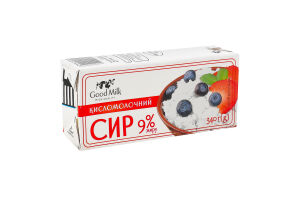 Сир кисломолочний 9% Good Milk т/п 340г