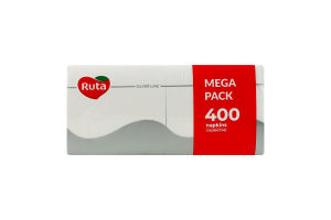 Салфетки бумажные белые 235х235мм Mega pack Ruta 400шт