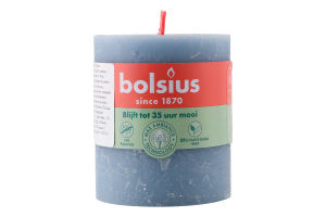 Свеча голубая 8х6.8см №103668780357 Bolsius 1шт