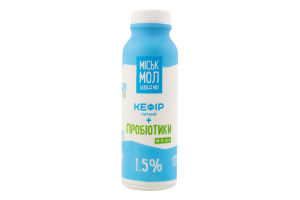 Кефір 1.5% питний + пробіотики Міськмолзавод №1 п/пл 330г