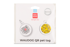 Адресник д/собак та котів Smart ID Качки з QR паспортом метал коло d25мм WauDog