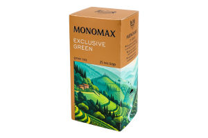 Чай зелений китайський дрібний Exclusive green Monomax в/с к/у 25х1.5г