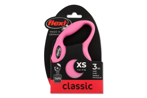 Повідець-рулетка д/собак до 12кг New Classic рожевий стрічка р.XS 3м Flexi