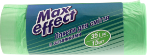 Пакети для сміття з затяжками 35л Max effect 15шт