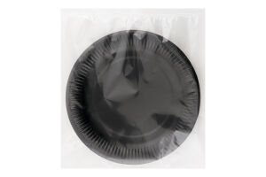 Тарілка паперова чорна 23см 5шт Кантрі Трейд Компані