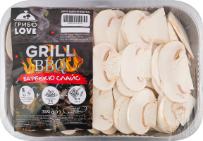 Шампиньоны свежие Барбекю слайс Grill BBQ Грибо Love лоток 350г