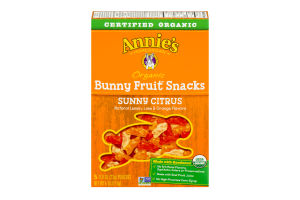 Annie's Homegrown Organic Bunny Fruit Snacks Sunny Citrus - 5 CT