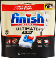 Капсулы для мытья посуды в посудомоечных машинах Ultimate Plus Powerball Finish 24шт