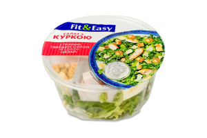 Салат з куркою та соусом Цезар 163г блістер Fit&Easy