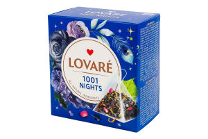 Бленд чая черного и зеленого листового c лепестками цветов и ароматом винограда 1001 ночь Lovare к/у 15х2г