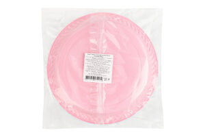 Набір тарілок пластикових 5 рожевих + 5 бірюзових d22см Мікс Karnaval Weekend 10шт