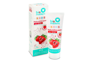 Паста зубная для детей от 3лет натуральная клубничная Kids Bio Madent 75мл