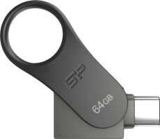 Флешка 64GB C80 USB 3.0 Type-C/USB-A №SP064GBUC3C80V1S Moblile Silicon power Transcend 1шт