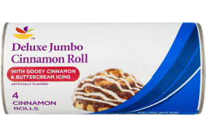 Ahold Deluxe Jumbo Cinnamon Roll with Gooey Cinnamon & Buttercream Icing - 4 CT