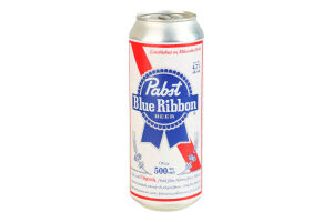 Пиво 500мл 4.7% світле фільтроване пастеризоване Pabst Blue Ribbon з/б