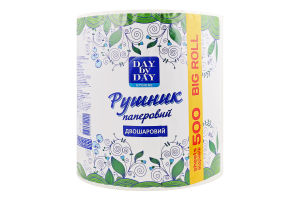 Полотенце бумажное 2-х слойное 500 отрывов Day by Day 1шт