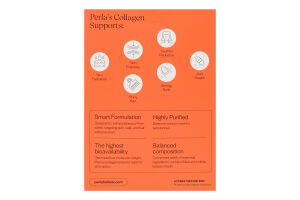 Дієтична добавка PERLA® Морський колаген зі смаком персика, 30 стіків по 5,7 г. З підсолоджувачем.