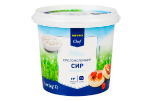 Сир кисломолочний 9% перетертий Metro Chef відро 1кг