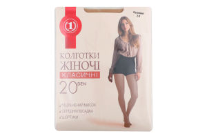 Колготи жіночі бежеві 20ден р.2 ТМ "1"