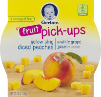 Gerber Fruit Pick-Ups Yellow Cling Diced Peaches in White Grape Juice Toddler