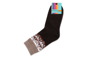 Шкарпетки жіночі Орнамент сніжинки махрові високі р.36-40 Krokus