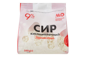 Сир" Зернистий" кисломолочний ДСТУ 9% ( пакет 350 гр) МО