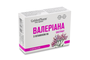 Добавка дієтична Валеріана екстракт з вітаміном В6 50таблеток Голден фарм