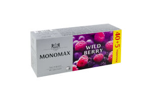 Чай чорний цейлонський байховий дрібний Wild berry Monomax к/у 45х1.5г
