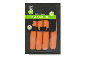 Колбаски Классические Родинна ковбаска п/к 1с лоток 0.26кг