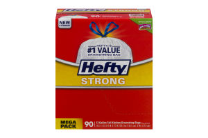 Hefty Strong 13 Gallon Tall Kitchen Drawstring Bags - 90 CT