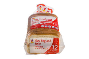 Ahold New England Style Hot Dog Rolls - 12 CT