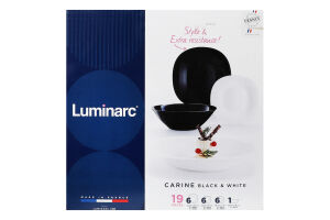 Сервіз Каріне Вайт енд Блек 19предметів артD2381 Люмінарк
