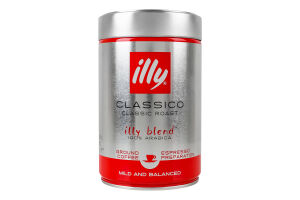 Кофе натуральный жареный молотый Сlassico Illy ж/б 250г