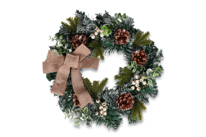 Прикраса декоративна Вінок з бантом 30см 985729