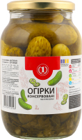 Огірки консервовані 970г твіст/б ТМ "1"