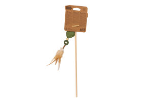 Іграшка д/котів Fun Natural Дражнилка з сердечком з пресованої котячої м'яти з пером джутова мотузка 60см WauCat