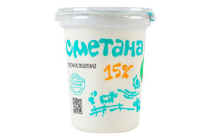 Сметана 15% термостатная Villa Milk ст 400г