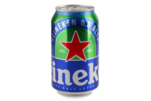 Пиво специальное 330мл 0% безалкогольное светлое фильтрованное пастеризованное Heineken ж/б