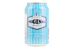 Напій слабоалкогольний 0.33л 5.5% Gin&Grapefruit Long Drink Original Hartwall з/б