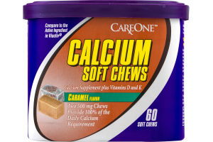 CareOne Calcium Soft Chews Caramel - 60 CT