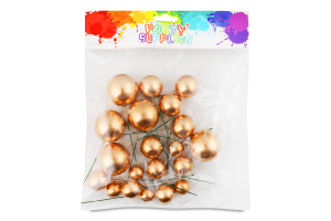 Топер д/торту Кулька золото 20шт