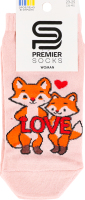 Носки женские короткие Premier Socks Лисички 23-25 бежевый