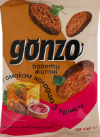 Сухарики ржаные со вкусом холодца с хреном Гренки Gonzo м/у 50г