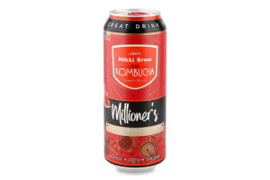 Напій безалкогольний Комбуча Міл"єнерс слабогазований 500мл ж/б Міккі Брю