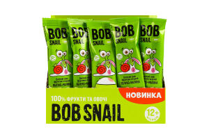 Снек фруктово-ягодный для детей от 12мес Яблоко-малина Baby Bob Snail м/у 17г