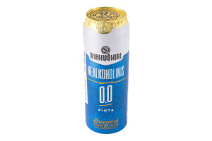 Пиво 0.568л 0% безалкогольне світле пастеризоване фільтроване Rinkuskiai з/б