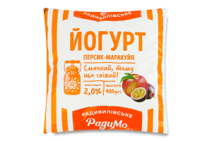 Йогурт 2% Персик-маракуйя РадиМо м/у 400г