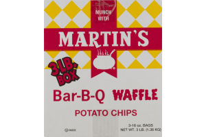 Martin's Waffle Potato Chips Bar-B-Q 3 Lb. Box - 3 CT