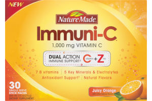 Nature Made Immuni-C 1,000 Mg Vitamin C Single Serve Stick Packs Juicy Orange - 30 CT